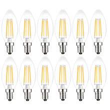 PureShine E14 Led SES Candle Light Bulb Dimmable,Small Screw,4W Equivalent 40W, Warm White 2700K,400Lm,Pack of 12