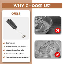 Handheld Mixer Milk Frother Automatic Electric Beverage Drink Foamer Cream Whisk Cooking Stirrer Coffee Egg Beater,Black