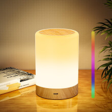 Nursery Night Light for Baby, Touch Dimmable Bedside Lamp with RGB Color Changing Mode, Rechargeable Table Lamps with Hook & Timer, 5 Modes, Memory F