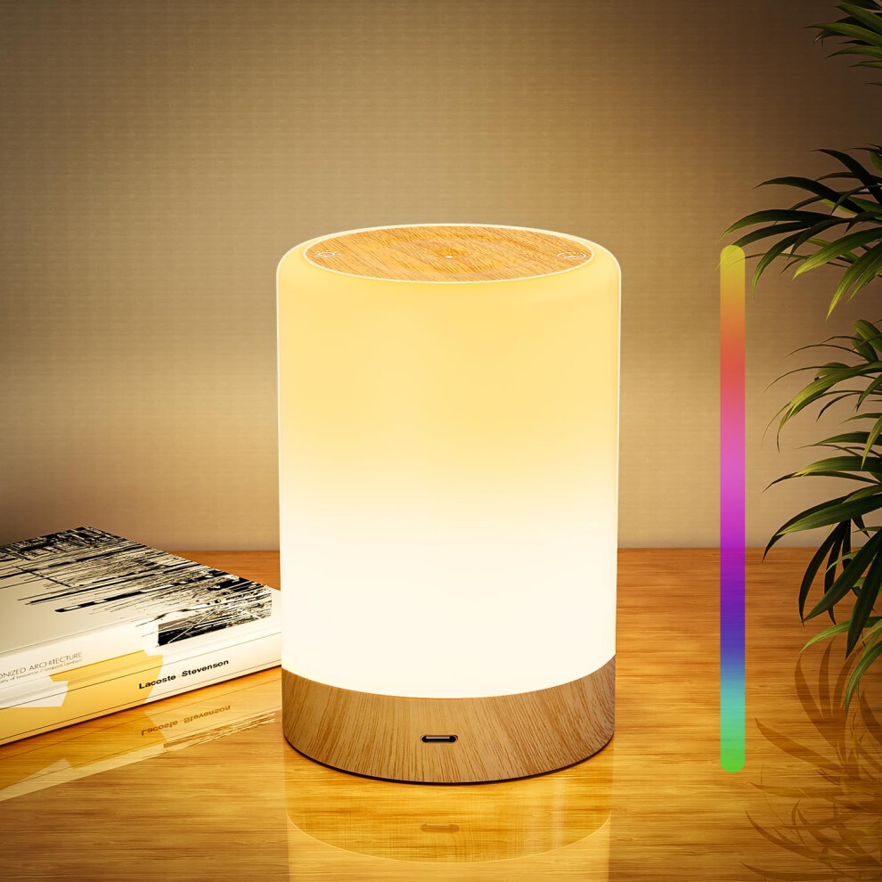 Nursery Night For Baby, Touch Dimmable Bedside Lamp With Rgb Color Changing Mode, Rechargeable Table Lamps With Hook & Timer, 5 Modes, Memory F Light Doraimuni