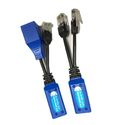 1pair RJ45 Splitter Combiner Upoe Cable Kit POE Adapter Cable Connectors Passive Power Cable 2