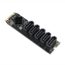 Adaptador M.2 NGFF B-KEY para , Multiplicador de Portas , Placa de Expansão SSD M.2 para 5 Portas SATA3 6Gbps, Chip JMB585