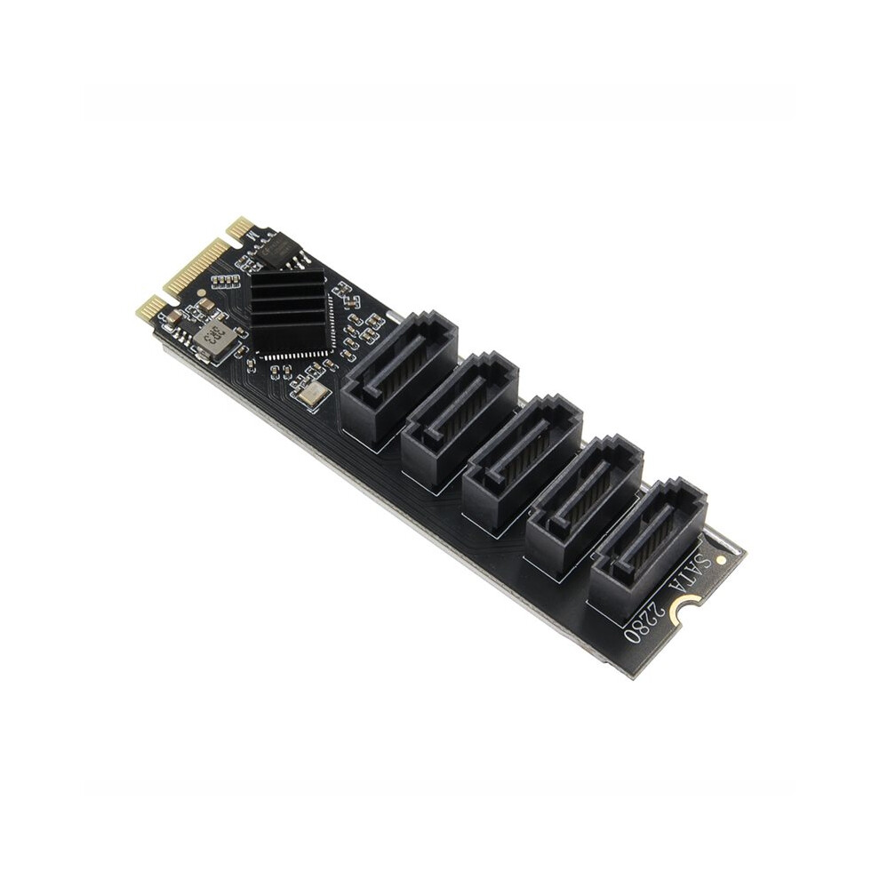 M.2 Ngff B-Key To Adapter Port Multiplier M.2 To 5 Sata3 6Gbps Ssd Expansion Card Jmb585 Chip 4711764438447
