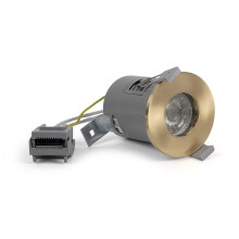 Brushed Brass GU10 LED Downlights for Ceiling — IP65 Fire Rated Bathroom Lights for Ceiling | Lieber Recessed Ceiling Spotlights for Kitchen, Bedroo