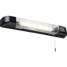 Knightsbridge 6W LED Shaver Light with Dual USB Charger - Matt Black, 492mm x 60mm x 70mm