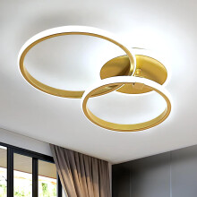 Comely LED Ceiling Light, 42W Gold Chandeliers Ceiling Lights, Modern Flush Mount LED Ceiling Lamp for Living Room Kitchen Office Bedroom Dining Room,
