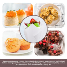 50 Pcs Tulip Cupcake Liners,Tulip Baking Paper Cupcake & Muffin Liners Unbleached Baking Cups Cupcake White