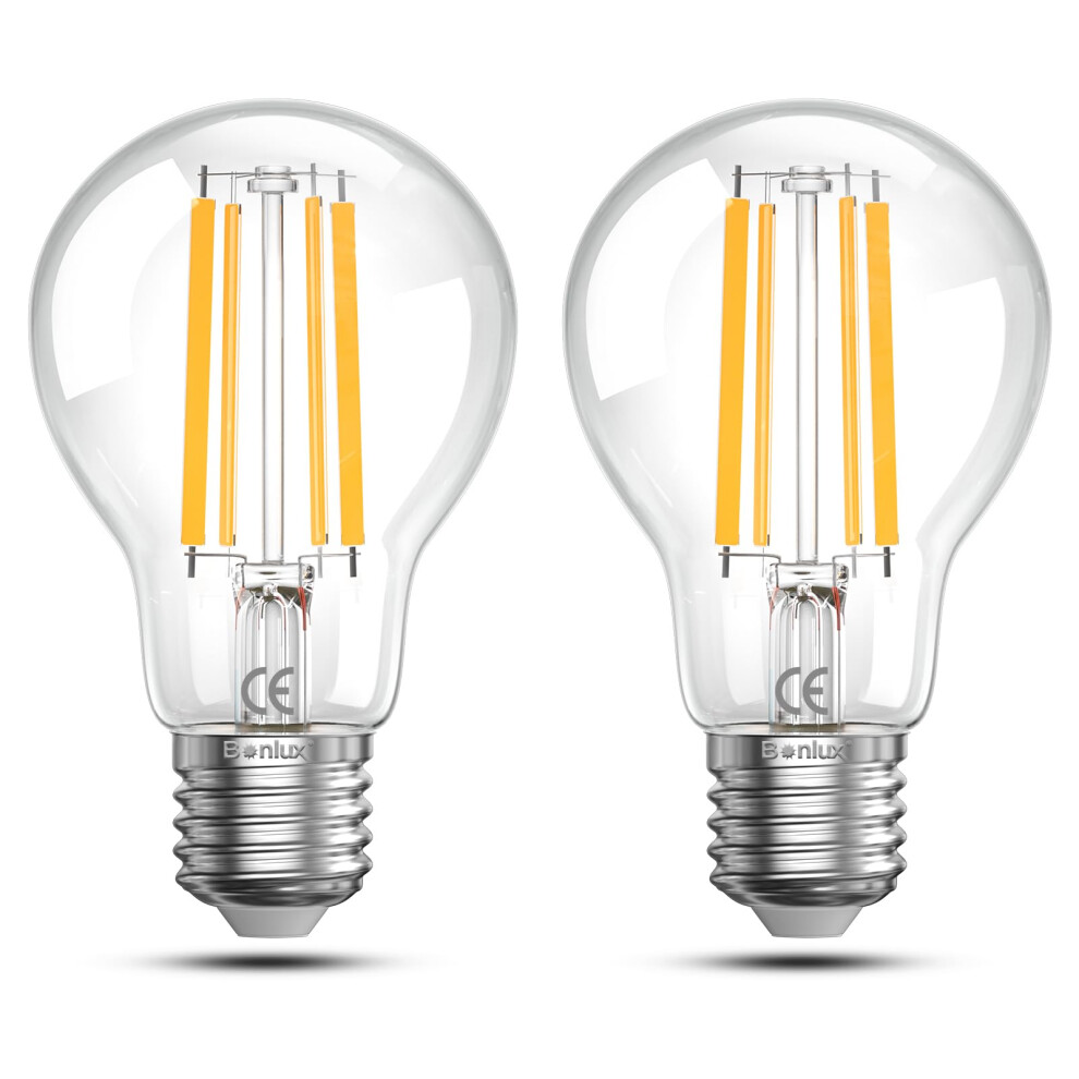 Bonlux E27 Screw Bulb 12W Led Warm 2700K, Es E27 Large Edison Lamp Bulb Dimmable Filament Bulbs 100W 120W Equivalent, Gls A60/A19 Vintage Class White 77429759
