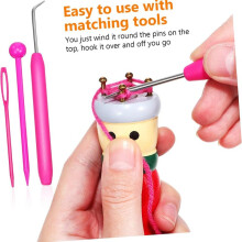 Doll Weaving Kit 4 Pcs Knitting Dolls Wooden Tools DIY Weaving Toy for Random