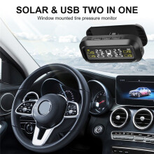 Tire Pressure Monitor System Temperature Warning Fuel Save with 4 External Sensors Solar TPMS Car Tyre Pressure Monitor