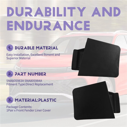 1Pair Front  Liner Cover 5NA805983A 5NA805984A for   2016-2024 Lining Mudguard Cover 2