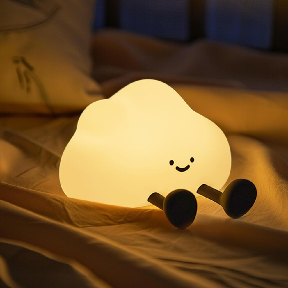 Cute Silicone Cloud Night Dimmable Led Touch Lamp, Rechargeable Bedside Night With Usb, Squishy For Nursery, Baby, Kids Bed Light Refluxe