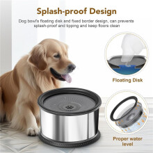 6.5L Dog Water Bowl, 1.6 Gallon Super Capacity No Spill Dog Water Bowl, Stainless Steel Spill Proof Slow Water Feeder