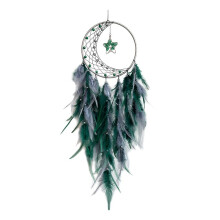 Feather Dream Catcher for Bedroom, Dream Catcher with Star Pendant, Dream Catcher for Wall Hanging Gifts Green