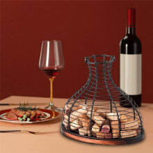 Porte-Bouchon de Vin en MéTal, PréSentoir de Bouchon de Vin, Vase, Ornement de Ferme, Cage Polyvalente, RéCipient Pratique pour Cadeau-B