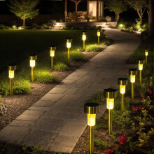 SC-Daily Solar Lights Outdoor Garden Landscape Pathway - 12 Pack Solar Powered Stake Lights - LED, for Lawn Borders Flowerbeds Patio Ideal Driveway a