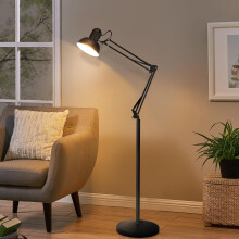 Bedside Lamps, E27 Metal Floor Lamp, Long Arm Folding Bedroom Living Room Study Vertical Eye Protection Table Lamp Telescopic Floor Lamp Standing Rea