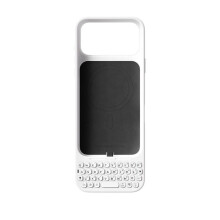 Mobile Keyboard for 17 Pro Max Plug Backlit Key Controlled Page Flipping Protective Phone Case White