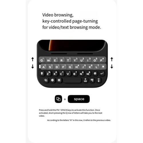 Mobile Keyboard for  17 Pro Max Plug  Backlit Key Controlled Page Flipping Protective Phone Case White 2