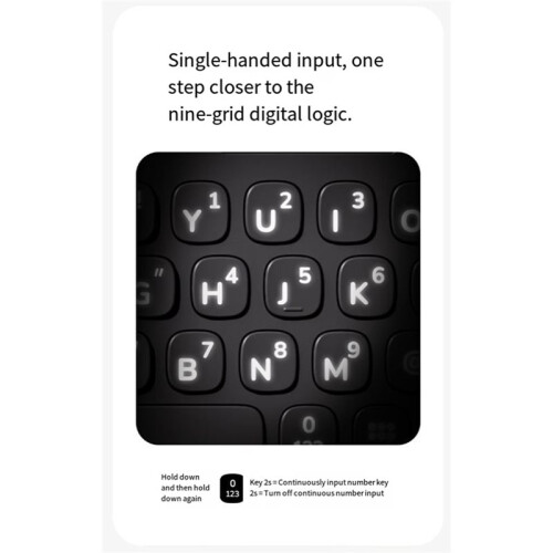 Mobile Keyboard for  17 Pro Max Plug  Backlit Key Controlled Page Flipping Protective Phone Case White 1
