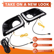 Car LED Daytime Running Light for Prado 2010 - 2013 Dynamic Turn Signal Auto Daylights Lamps Running Foglamp