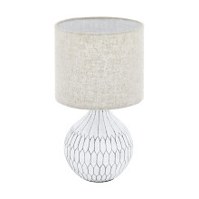Eglo Textile Bedside lamp Bellariva 3, Ceramic Side Table Light