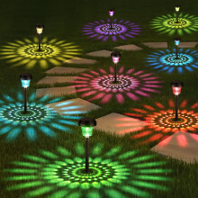 ONEWAY Garden Lights Solar Powered Waterproof,8 Pack Solar Lights Outdoor Garden Stake with Warm White & RGB,Ultra-Bright Solar Stake Lights Garden O