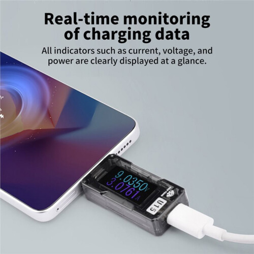 IPS HD-Skärm USB-Testare Voltmeter Amperemeter TYPE-C PD/QC2.0/QC3.0 Snabbladdningsdetektering Spänning Ström Kapacitetstestare A 2