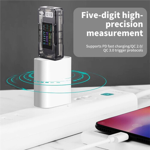 IPS HD-Skärm USB-Testare Voltmeter Amperemeter TYPE-C PD/QC2.0/QC3.0 Snabbladdningsdetektering Spänning Ström Kapacitetstestare A 1