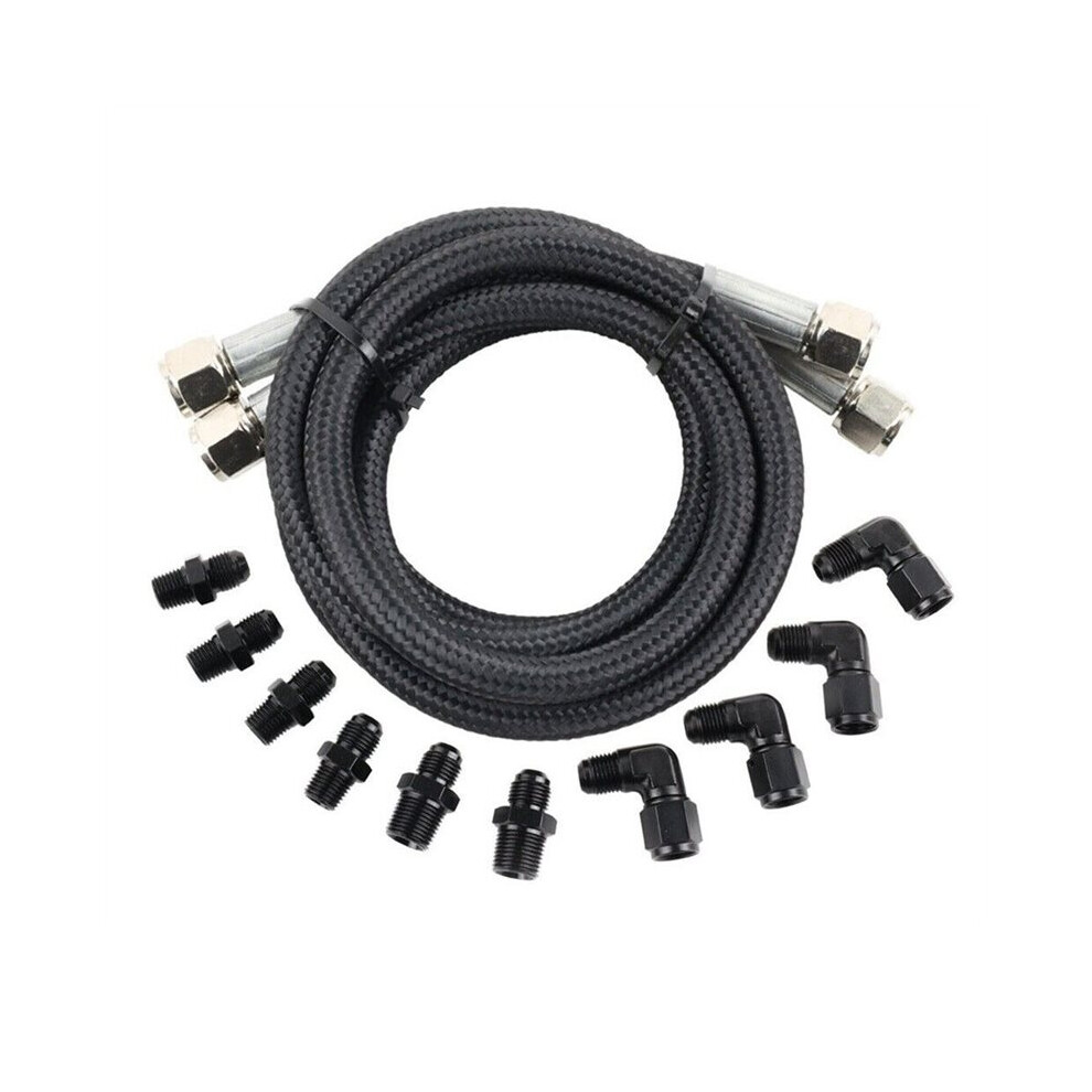 For Th350 700R4 Th400 An6 Nylon Braided Transmission Cooler 52Inch Length Hose Fitting 6031602060561