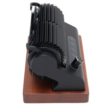 Vintage Flip Clock Mechanical Battery Powered Automatic Page Turning Clock with Wood Base for Living Room Office Black