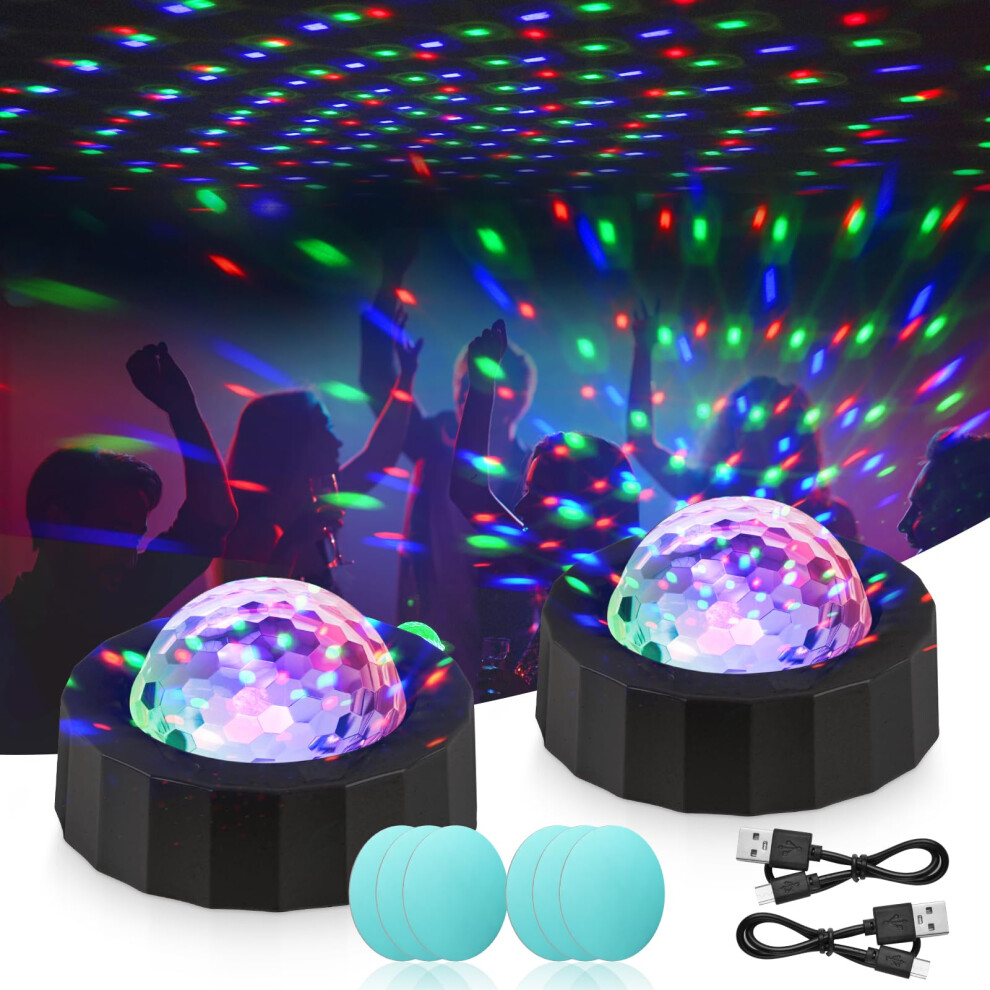 Uraqt Mini Disco Ball 3 Coloured Led, Sound Activated, Usb Rechargeable, Party & Car Light 40051147