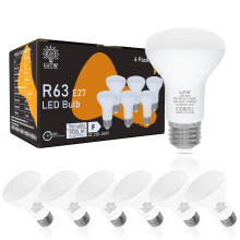LUTW R63 E27 LED Reflector Bulb, 9W Warm White 3000K, 60W Equivalent Spotlight, 900LM 120 Beam Angle Energy Saving Light, Non-Dimmable, Pack of 6
