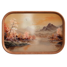 Bamboo Glass Tea Tray with Chinese Style Retro Teapot and Teacup Storage Tray Decorations Tea Ceremony Accessories L