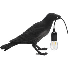 Black Birds Table Lamps Resin Crow Desk LED Lamp E27 Base