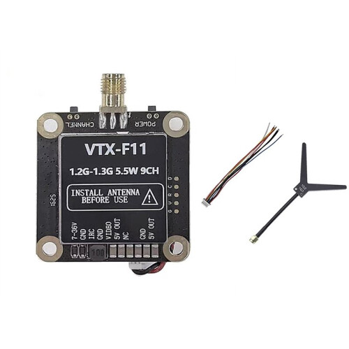 1.2G/1.3G 5.5W 9CH VTX Wireless Analogue Image Transmission Support Through IRC Protocol VTX-F11