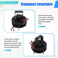 Support de Caméra Électrique Panoramique et Inclinable Bidimensionnel, Base Rotative à Plusieurs Degrés de Liberté, Module Servo Panoramique et