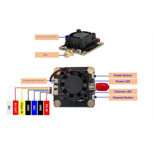 1.2G/1.3G 5.5W 9CH VTX Wireless Analogue Image Transmission Support Through IRC Protocol VTX-F11 2