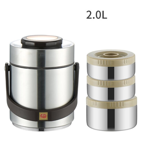 2000ML Vacuum Insulation Lunch Box Stainless Steel Portable Easy Using 3 Layer Thickened Vacuum Insulated 1