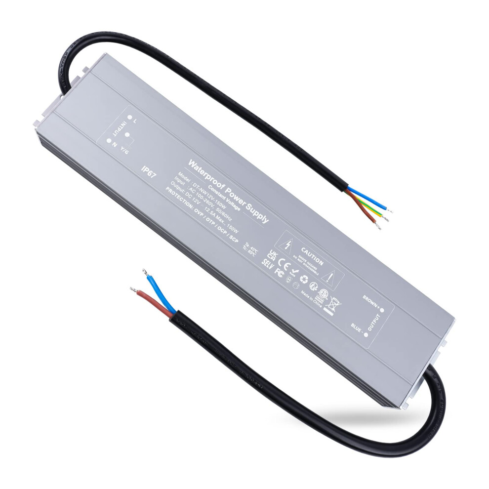 Reylax 12V Led Driver Lighting Outdoor Transformer 150W 12.5A, Ip67 Waterproof Transformer, Constant Voltage Led Power Supply, Ac To Dc Low Voltage L 5009075482389