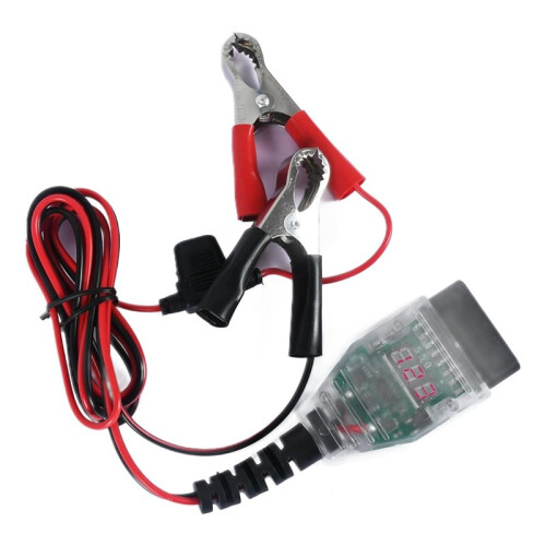 OBD Car ECU Memory Saver Cable with 2 Clips,12V Digital Display Battery Connector Replacement Kit,Power Off Memory Saver 1