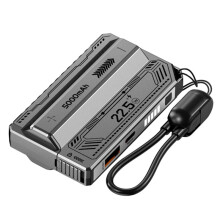 DIY 21700 Power Bank Case PD 20W Fast Charging Detachable Cable Detachable Power Bank Without Battery Gray