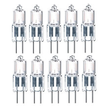 ShuoHui 10pcs G4 Halogen Bulb 5W/10W/20W/35W Bi-Pin Bulb 12 Volt AC/DC for Under Cabinet Puck Light, Track Lighting, 2 Pin JC Warm White 2700K Dimmab