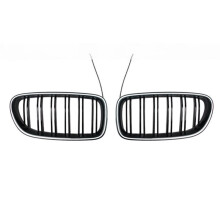 Gloss Luminous Front Racing Grille for 5 Series F10 F11 F18 2010-2017 Kidney Double Slat W/ LED Light Grill Tuning