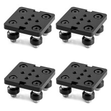 4 Peças de Placa de Pórtico com Roda em V Pequena com Roda, para Perfil de Alumínio 2020, CNC e Peças de Impressora 3D, Roda Preta