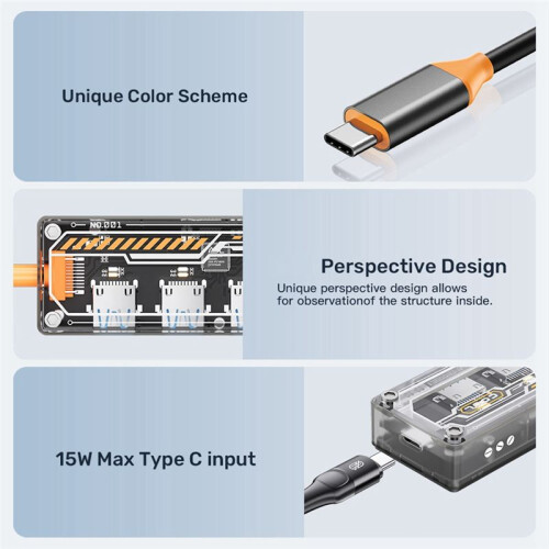 4 in 1 USB C Hub Docking Station 5Gbps High Speed Splitter Adapter for Laptops, PC and Tablets 2
