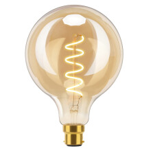 TopLeder Vintage Edison Light Bulb, G125 Large Decorative, 6W Equivalent to 60W, 300LM, Warm White 2200K, Dimmable B22, Retro Style, Globe Spiral Fil