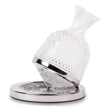 Decanter per Vino Rotante, 1,5 L, Dispenser per Decanter, Bottiglia di Cristallo, Aeratore per Vino, Specchio, Regalo, Decorazione per Bar, B