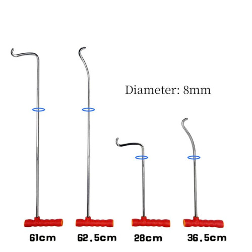 Hook Car Dent Repair Tool 8mm Special-Shaped  Phoenix-Tail Lever Hook Wrapped in Glue Handle 2