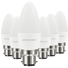 B22 LED Candle Light Bulb, B35 Shape with Milky Diffuser, 5 Watt, Netrual White 4000K & RA92 High Color Rending, 500 Lumens50W Equivalent, Non-Dimm
